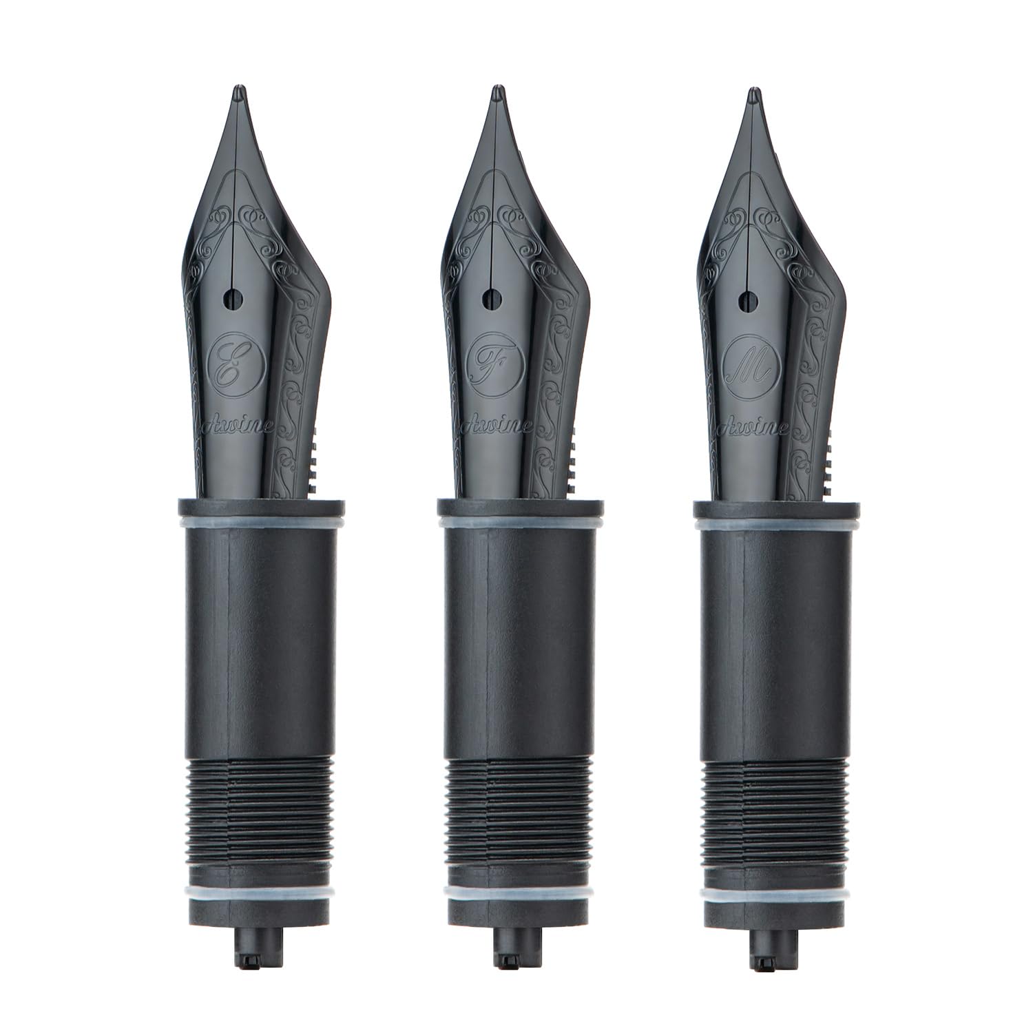 Asvine 3 PCS Fountain Pen Replaced Nibs, #6 Black EF/F/M Nib V169, P20, P30 and V126