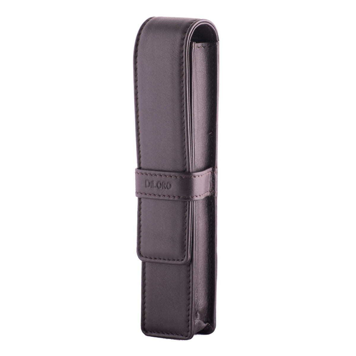 DiLoro Leather Single Pen Case Pencil Pouch Holder for One Fountain Ballpoint Rollerball Pen and