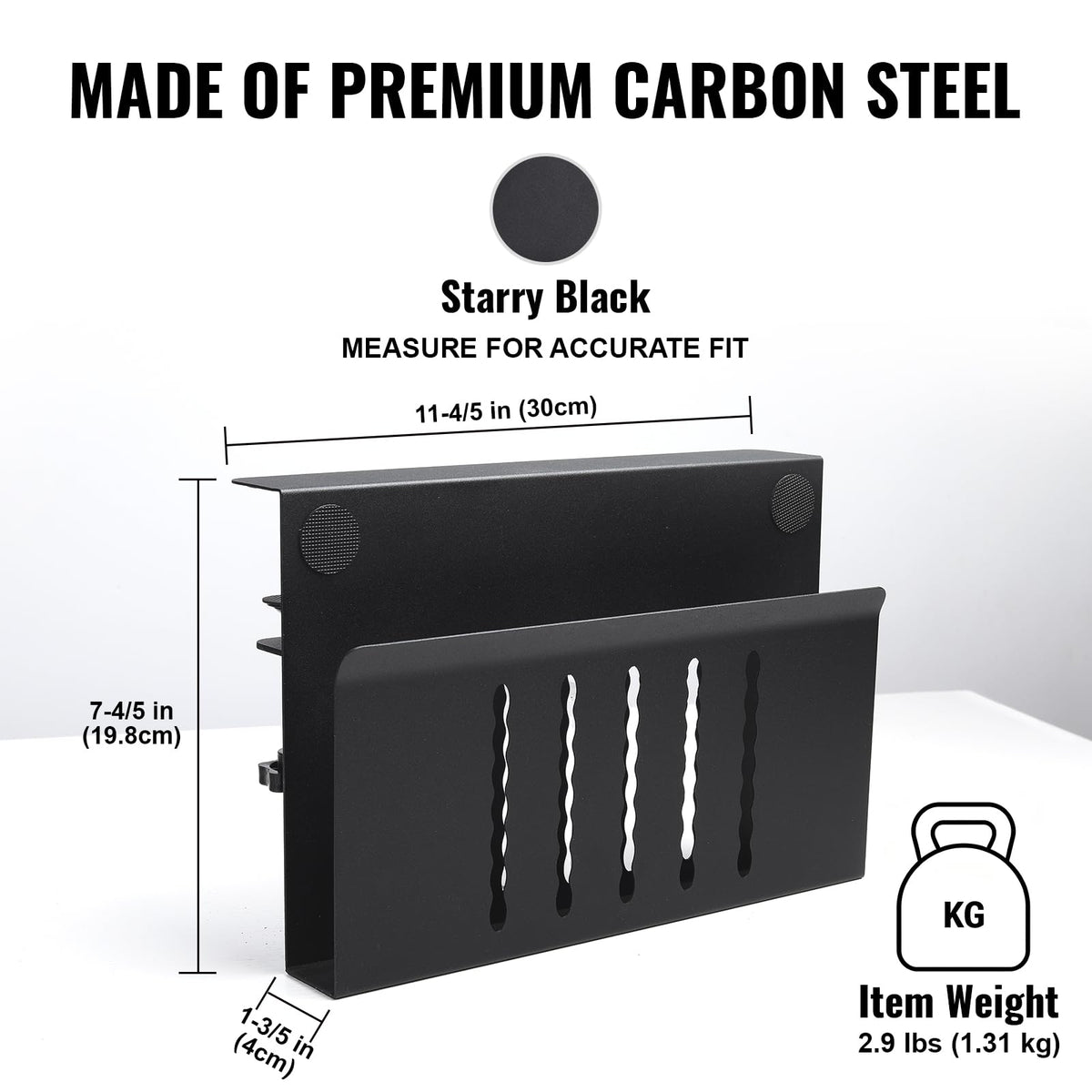 Desk Side Storage Organizer, Under Desk Laptop Holder with Magnetic Slot