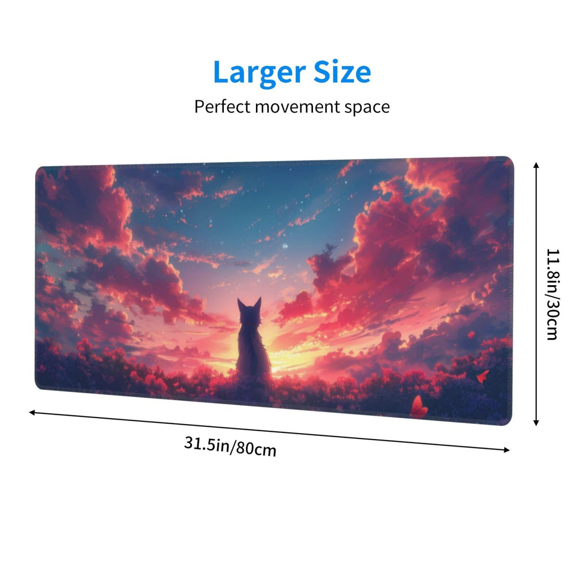 Gaming Mouse Pad Desk Pad,Extended Big Mouse Pad,31.5x11.8 Inch Long Computer Keyboard Mouse Mat