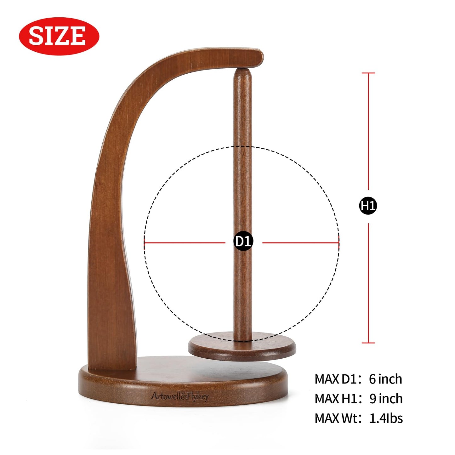 Yarn Holder for Crocheting with Magnetic Yarn Spinner-Dark Brown-Enlarged