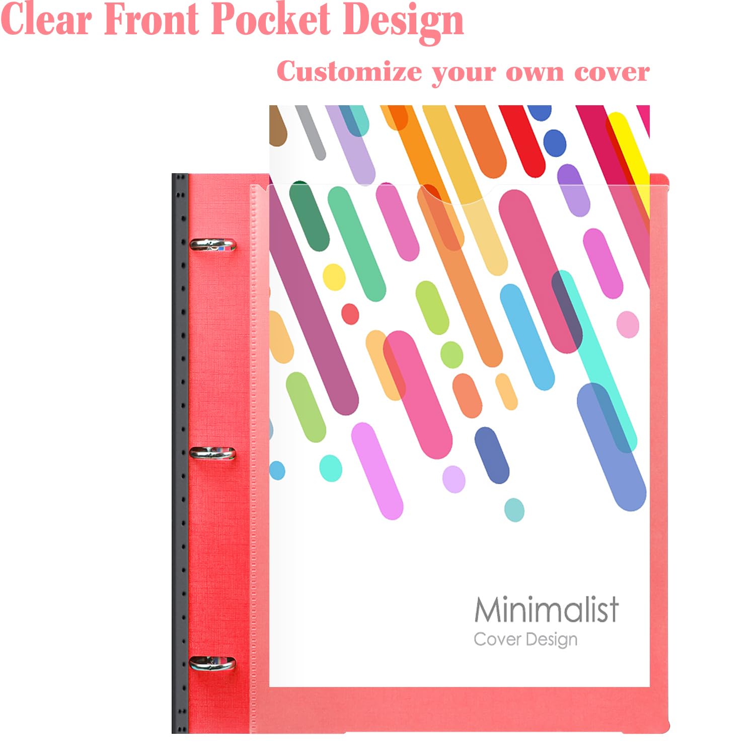 INFUN All-in-one Telescoping Binder Notebook- 2PCS, 3 Ring Notebook Binder with 1 Plastic Movable