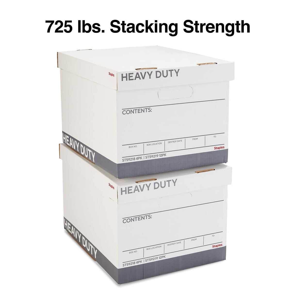 Staples Storage & Filing Box, Heavy-Duty with Handles & Removable Lid, Letter & Legal Size