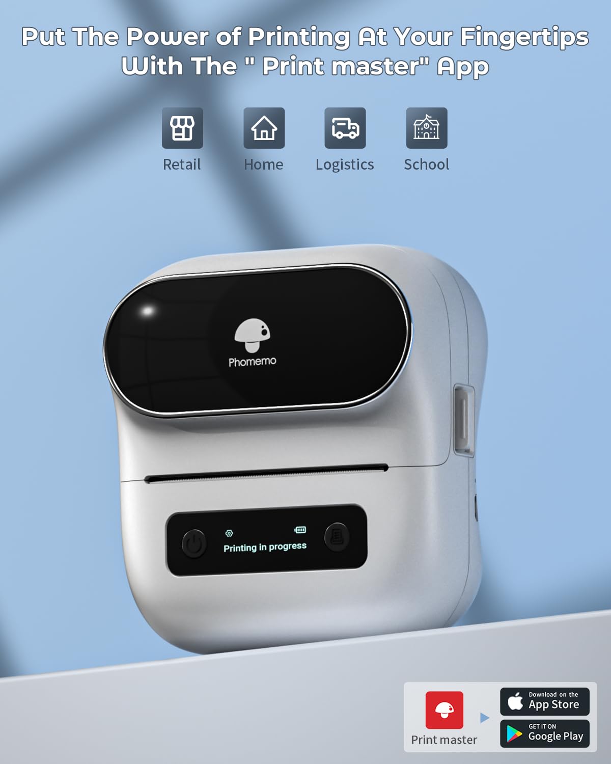 Phomemo M220 Label Maker, 3 Inch Bluetooth Thermal Label Printer