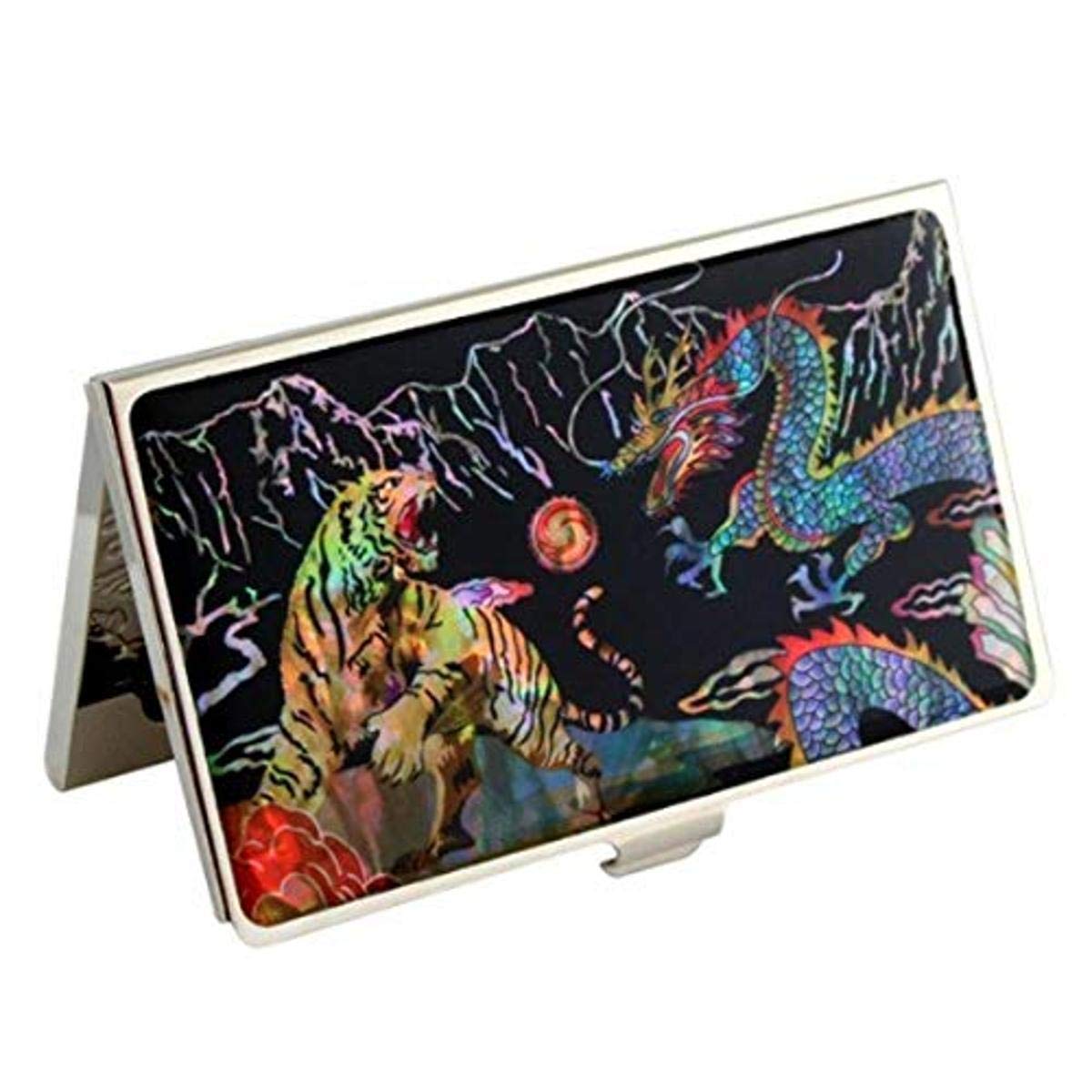 2024 Chinese Lunar New Year Zodiac Dragon Tiger Mother of Pearl Design RFID Blocking Protection