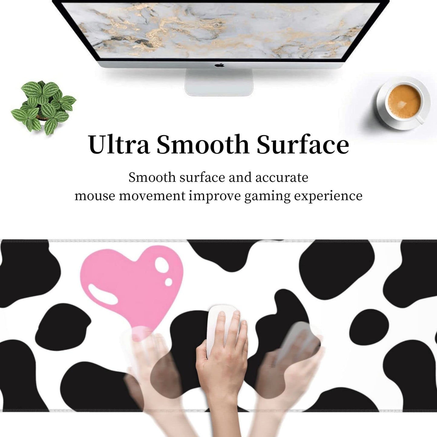 Sigouyinei Extra Large Desk Pad 31.5x12in Office Gaming Non-Slip Mouse Pad
