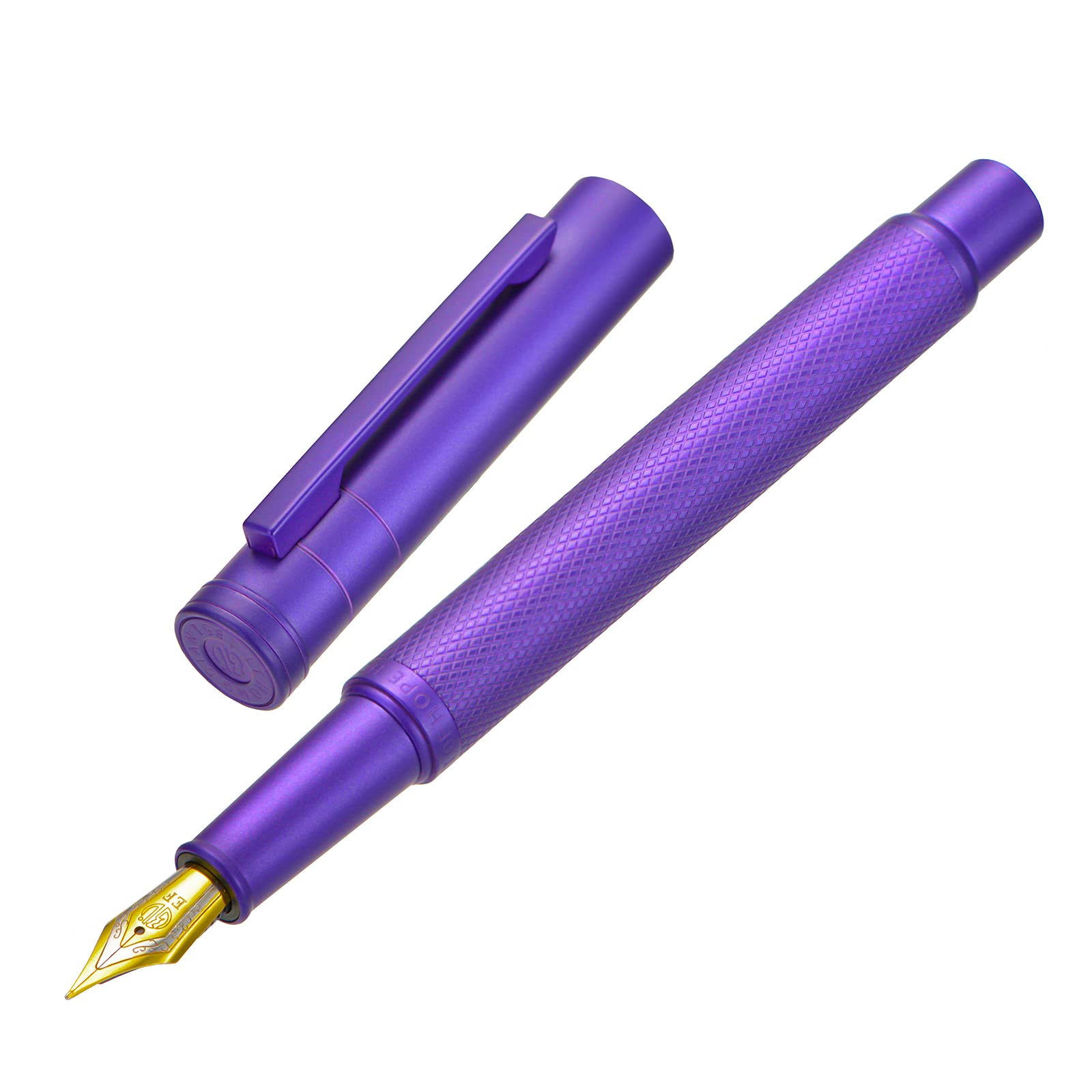 Hongdian 1851 Purple Forest Fountain Pen Medium Nib, Classic Design with Converter and Metal Pen