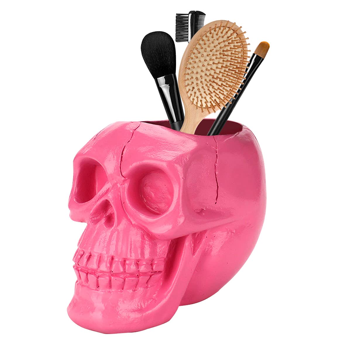 UnionKK Creative Skull Head Makeup Brush Holder,Make Up Brush Case,Organizer Cosmetic Organizer,Pen