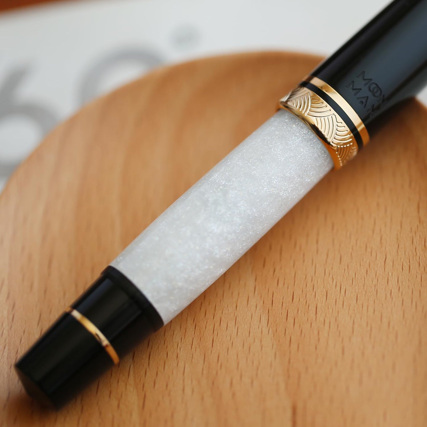 erofa Majohn P139 Piston Resin Fountain Pen Medium Nib with Box, Brass Piston System Large Capacity