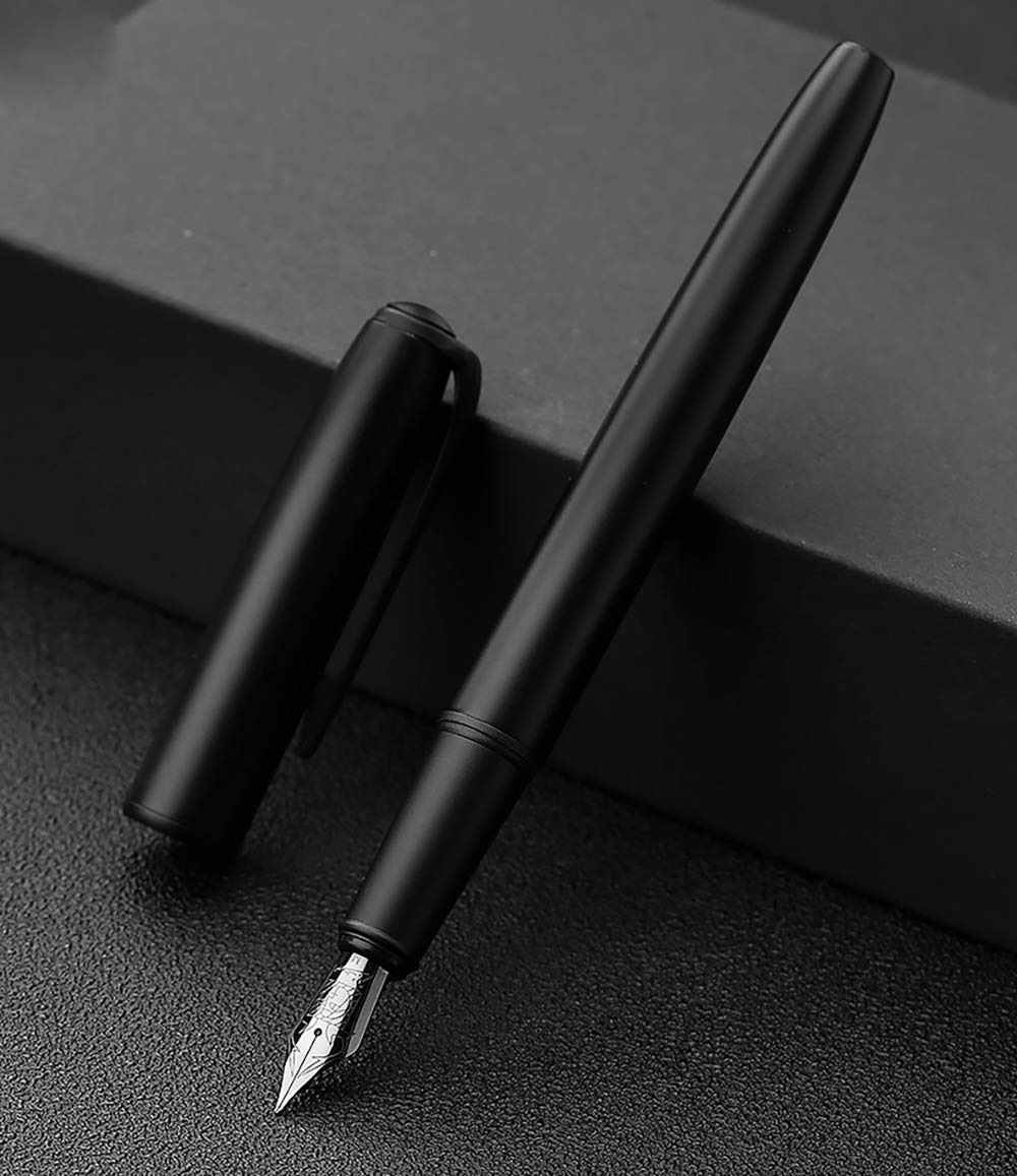 erofa Picasso 916 Matte Black Fountain Pen with Box - Titanium Black Extra Fine Nib Gift Pen
