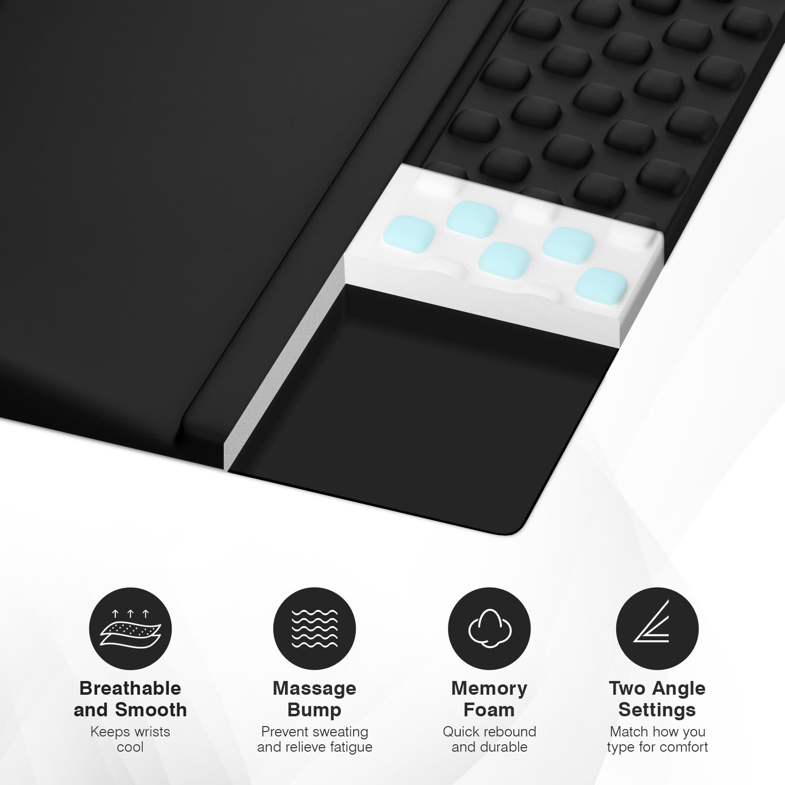 Ospelelf Ergonomic Mouse Pad and Keyboard Stand Wrist Rest Set, Memory Foam Comfort, Pain Relief