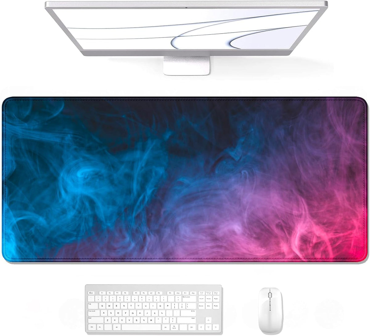 Auhoahsil Large Gaming Mouse Pad, XXL 35.4 x 15.7 in Desk Mat, Purple Smoke