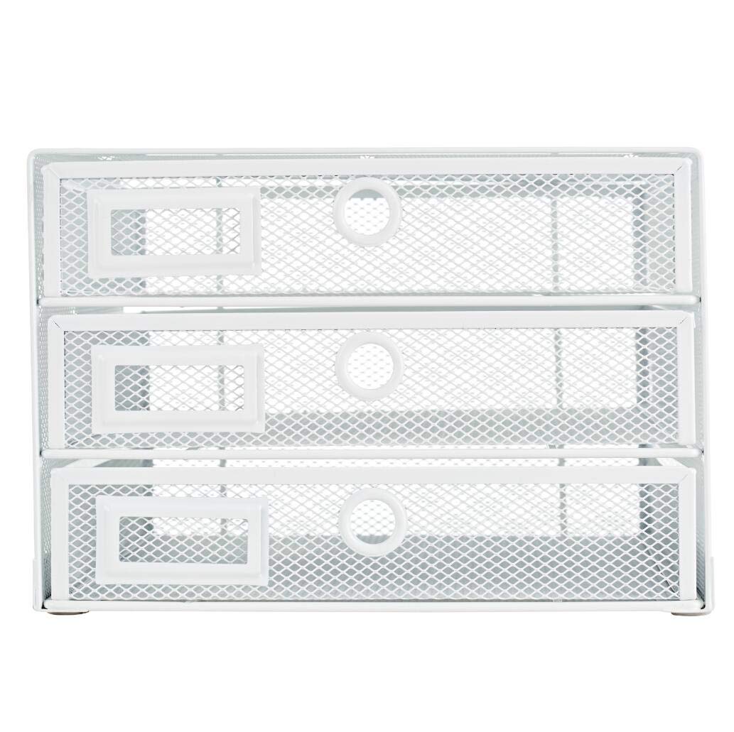 Annova Desk Organizer Wire Mesh 3 Tier Sliding Drawers Paper Sorter/Multifunctional/Premium Solid
