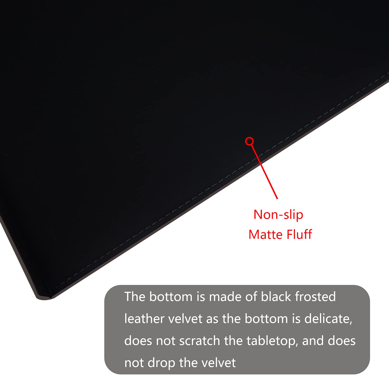 AKOZLIN 35.4"x 18.9" Soft PU Leather Surface Office Desk Mouse Mat Anti-Push Pad with Full Grip