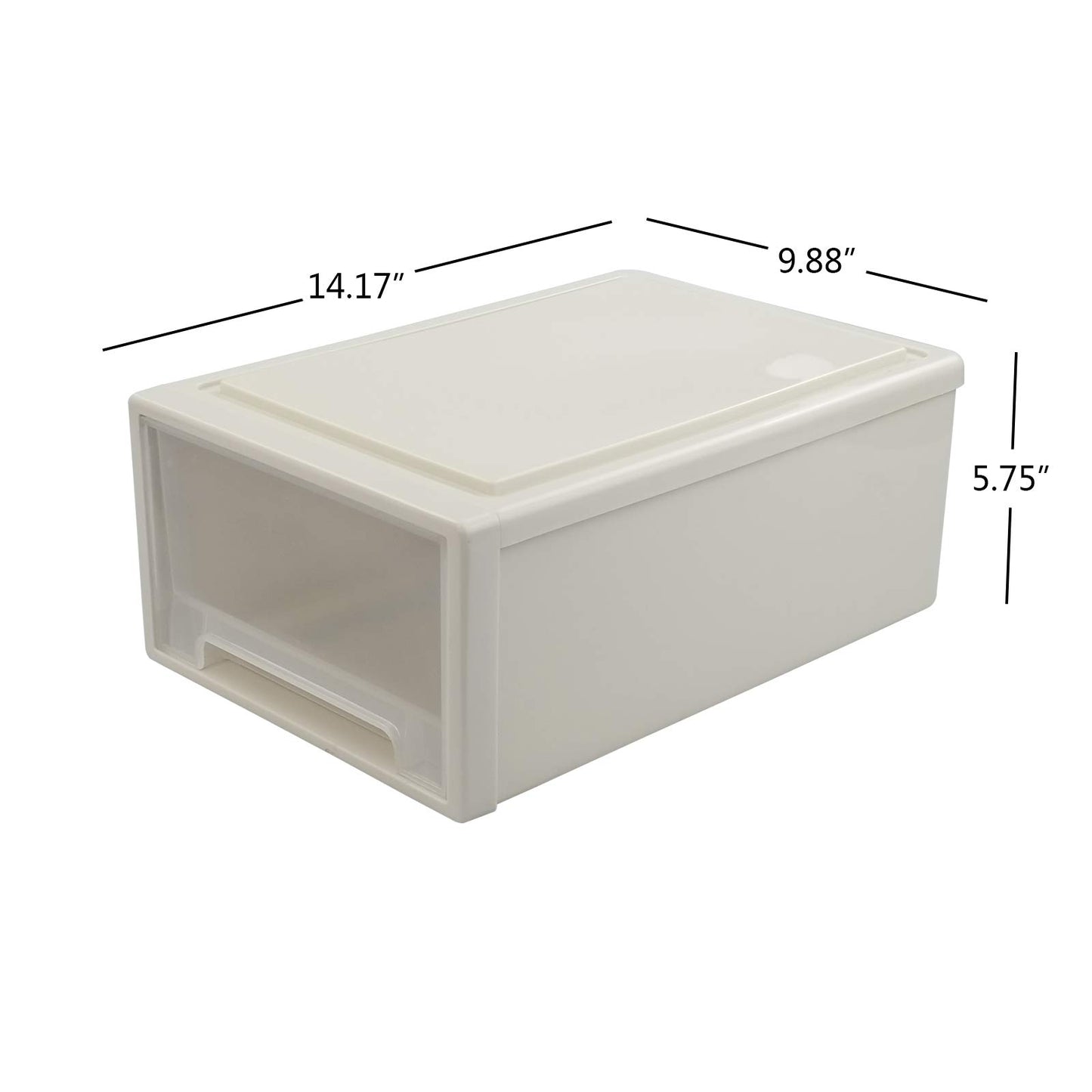 Jandson 12 Quart Stacking Chest Storage Drawer Box for Desktop Organizer