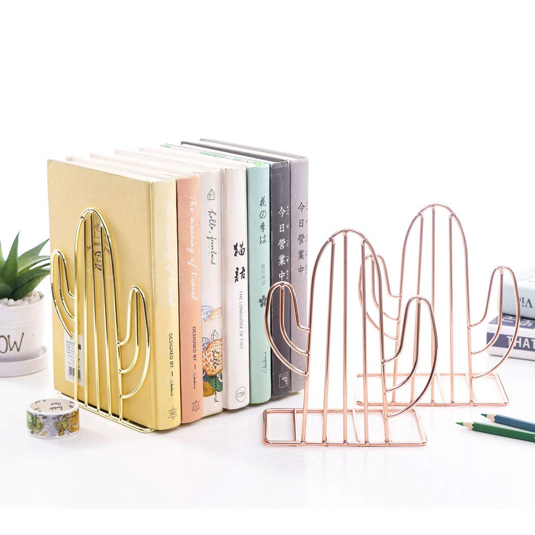 SIPLIV Creative Minimalist Style Bookends Metal Adjustable Books Holder Stand Book Rack Desk