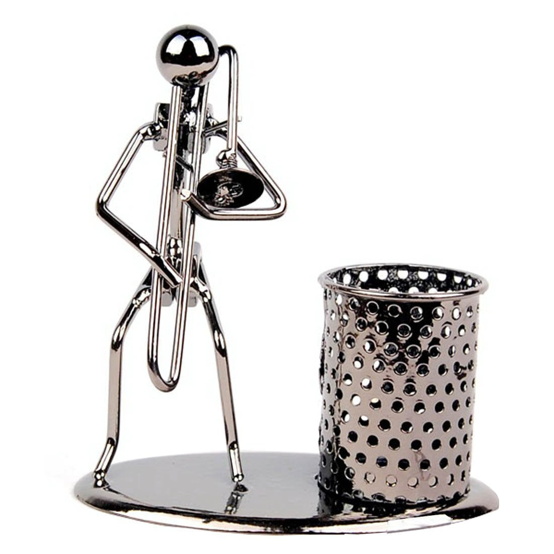 Winterworm Pen Container Holder Pencil Cup Iron Art Music Figure~Home Office Desk Decor Gift