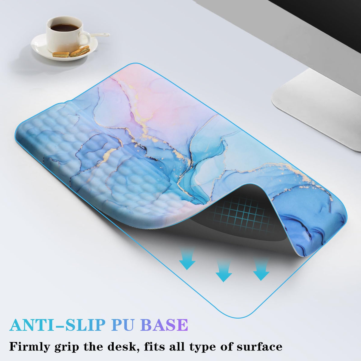 Computer Keyboard Stand with Wrist Rest, Ergonomic Tilted Keyboard Holder - Keyboard Riser with