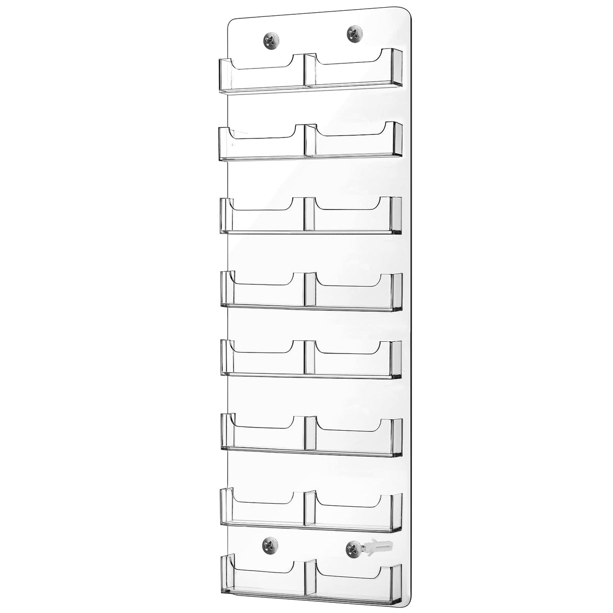 Lincia Acrylic Business Card Holder Wall Mount, 16 Pocket, 21.65'' x 7.87''