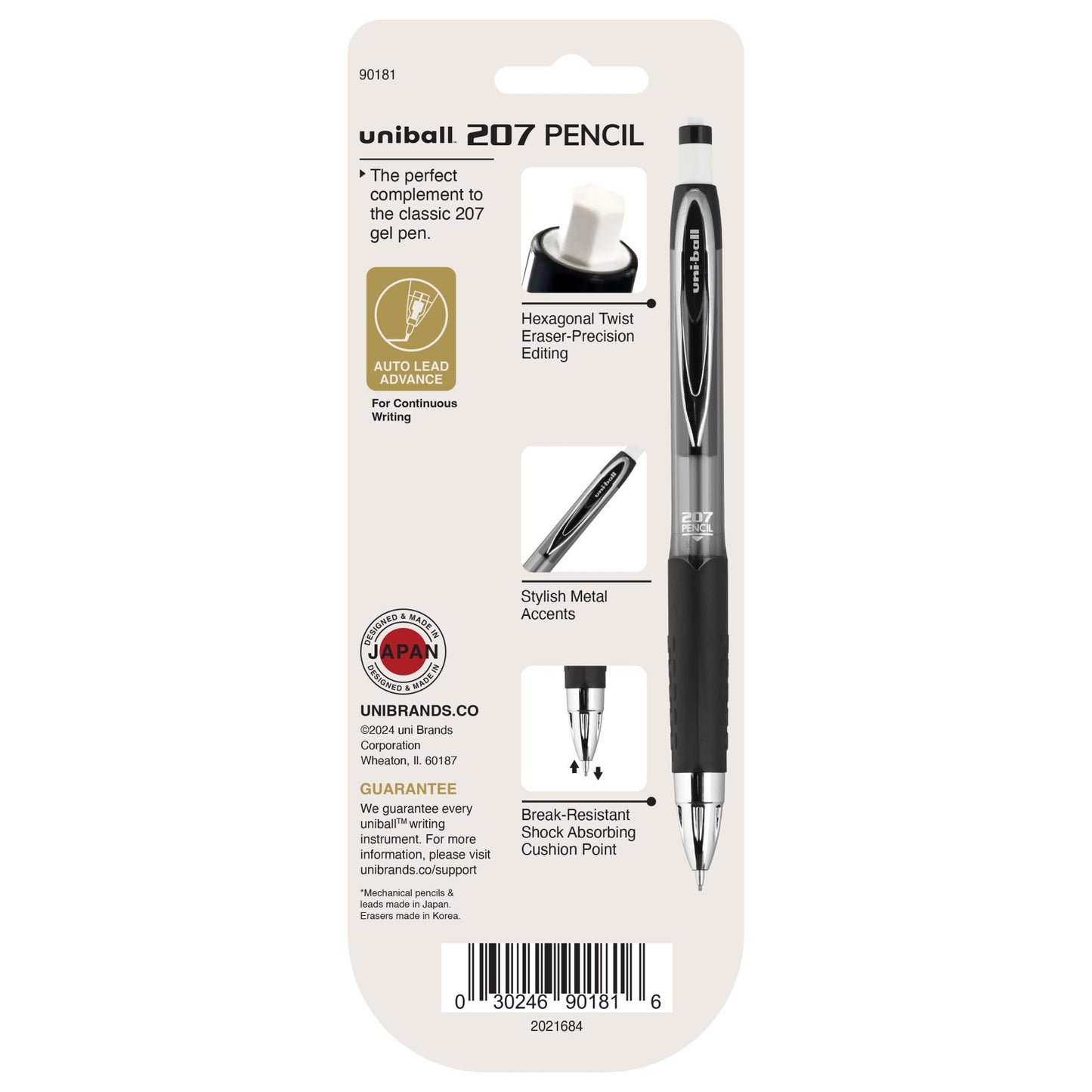 uniball™ 207 Mechanical Pencil Starter Kit, 0.7mm, HB #2, 2 Pack