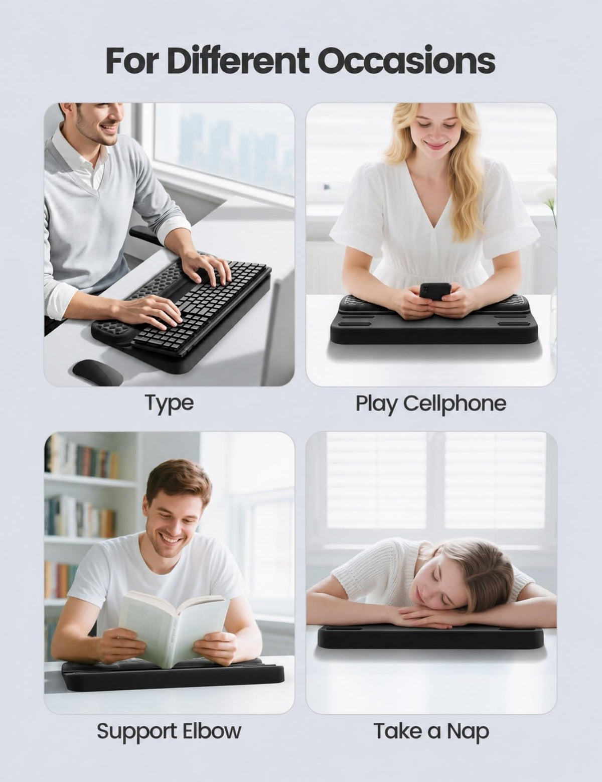 Vaydeer Wrist Rest with Keyboard Stand, Computer Wrist Support Pad, Ergonomic Keyboard Riser Holder