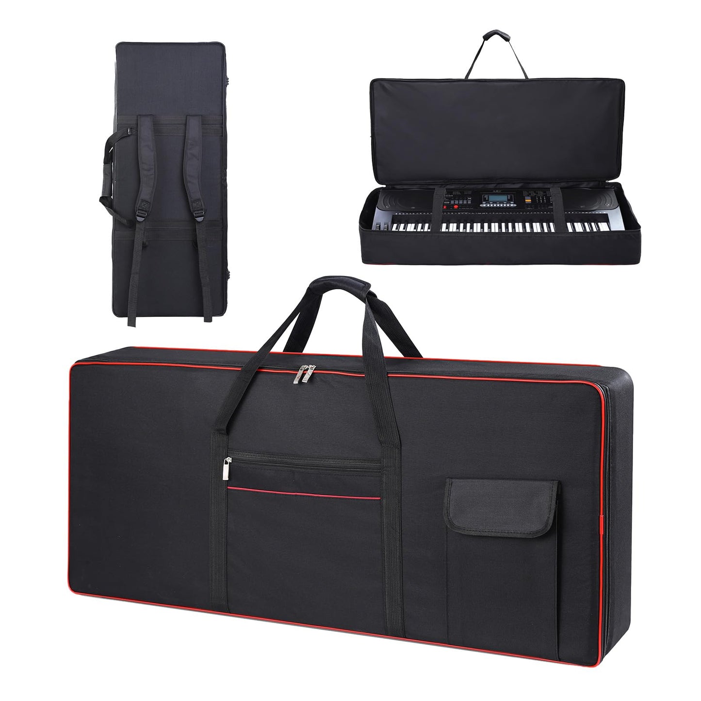 Monkeysell 61 Key Keyboard Case, Soft Padded Piano Gig Bag