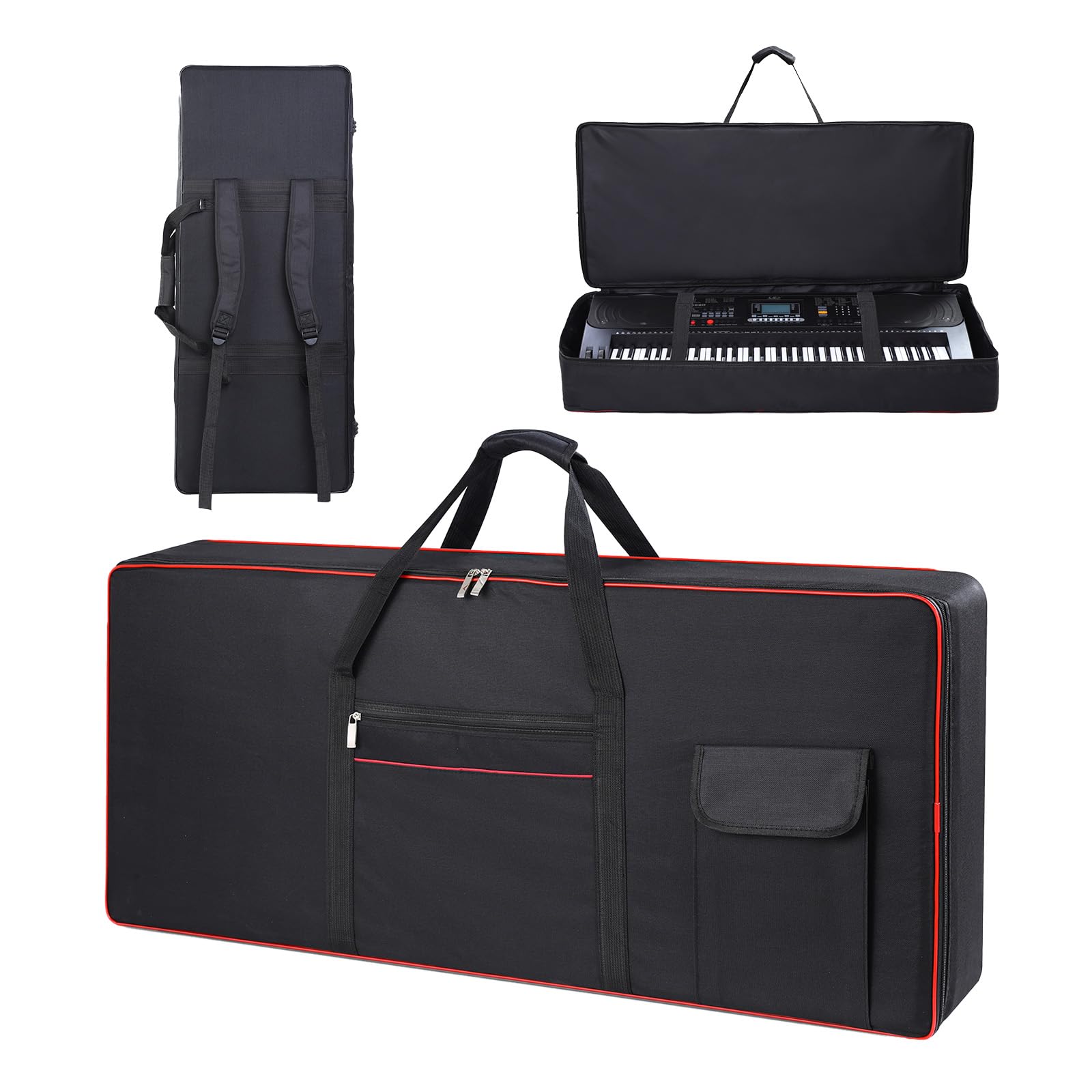 Monkeysell 61 Key Keyboard Case, Soft Padded Piano Gig Bag