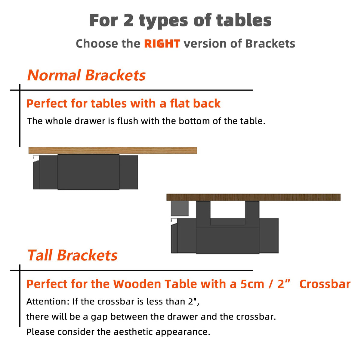 OSteed Under Desk Drawer 18”, Under Workbench Tool Storage Hanging Drawers
