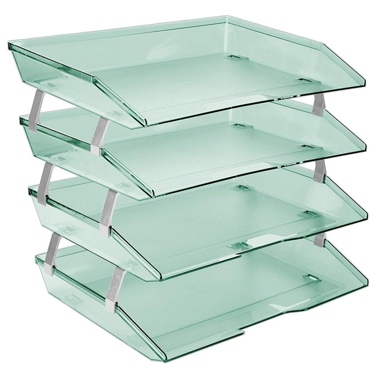Acrimet 4 Tier Paper Letter Tray Side Load Letter Size, Office Desk File Document Organizer Plastic