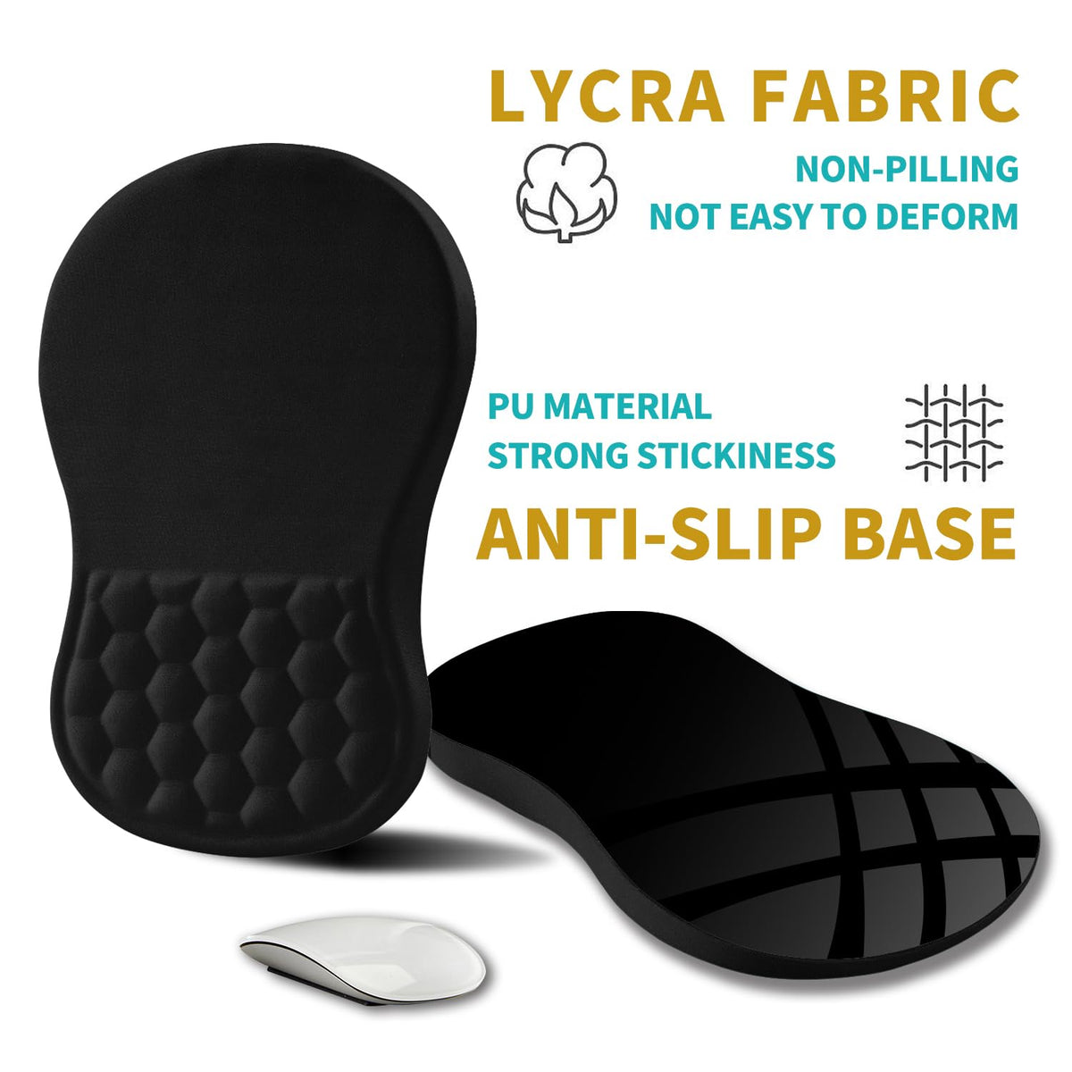 Hokafenle Ergonomic Mouse Pad Wrist Support, Wrist Rest Mousepad for Carpal Tunnel Pain Relief with