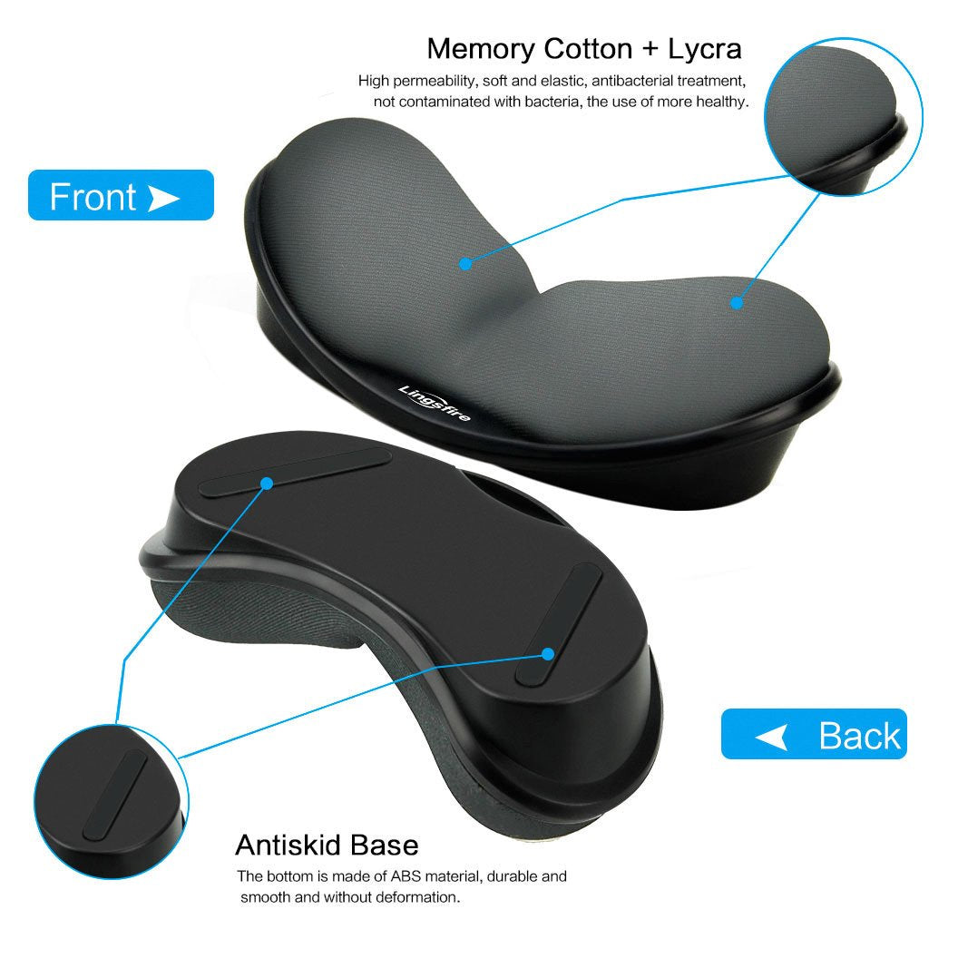 LINGSFIRE Memory Foam Mouse, Keyboard Wrist Rest Pad Anti-Skid Mousepad Support Mat for Office