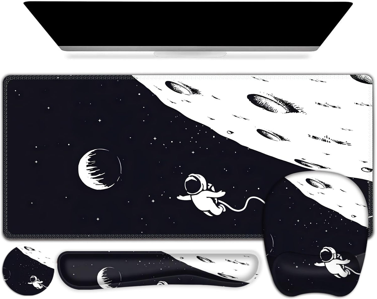 NXZGO Large Mouse Pad, Keyboard Wrist Rest Set, Ergonomic, Non-slip, Washable, Wrist Support