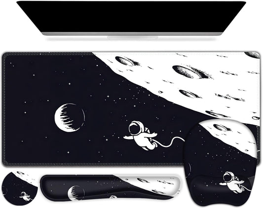 NXZGO Large Mouse Pad, Keyboard Wrist Rest Set, Ergonomic, Non-slip, Washable, Wrist Support
