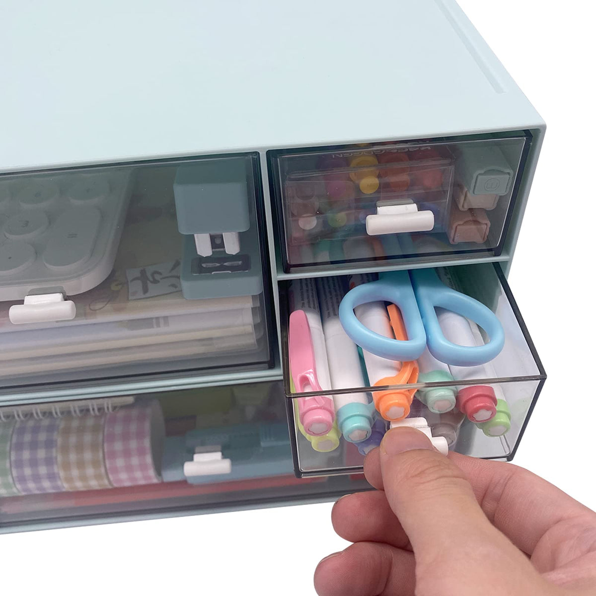 Marknor Desk Organizer with 4 Drawers, Makeup Organizer, Plastic Sundries Storage, Vanity