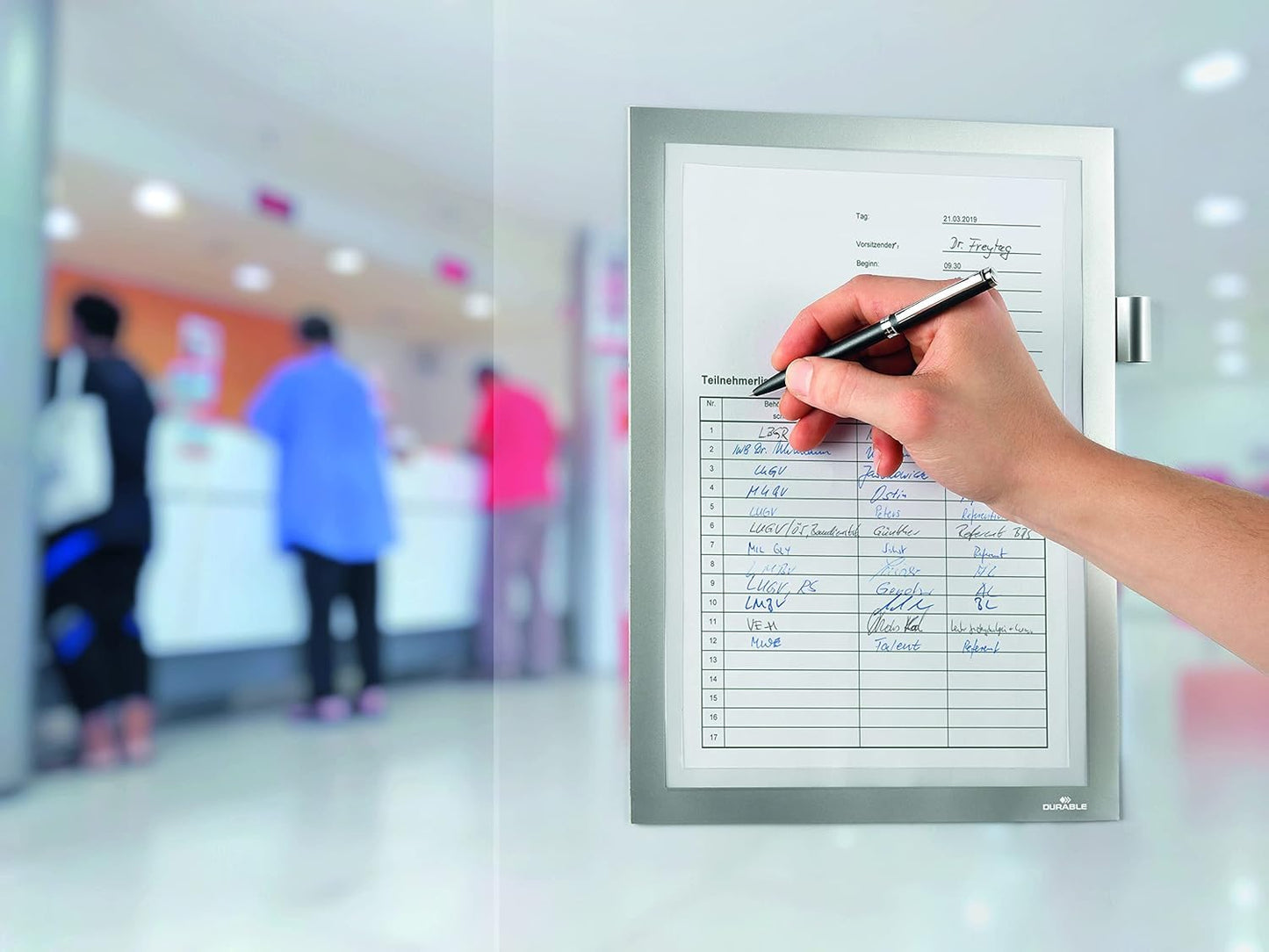 Durable Magnetic Frame Duraframe Note A4, Silver, Self-Adhesive