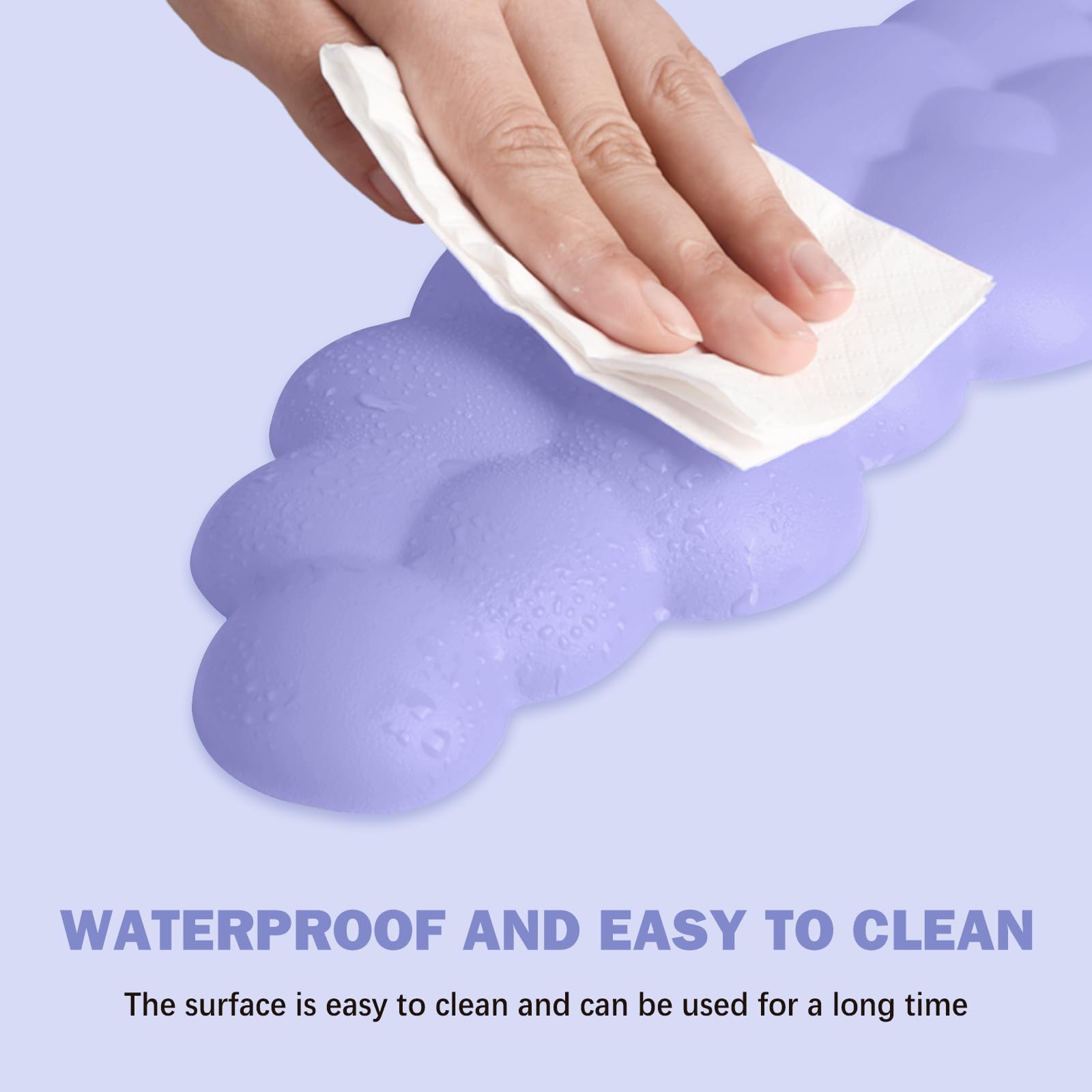 Lauspuck Cloud Keyboard Wrist Rest and Mouse Pad with Wrist Support Set, Ergonomic PU Leather