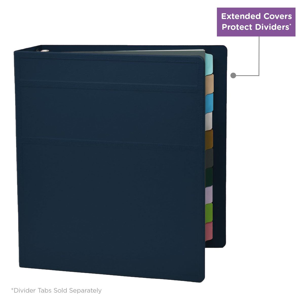 Carstens 3-Inch Heavy Duty 3-Ring Binder - Side Opening, Navy Blue, Durable Plastic, Precision