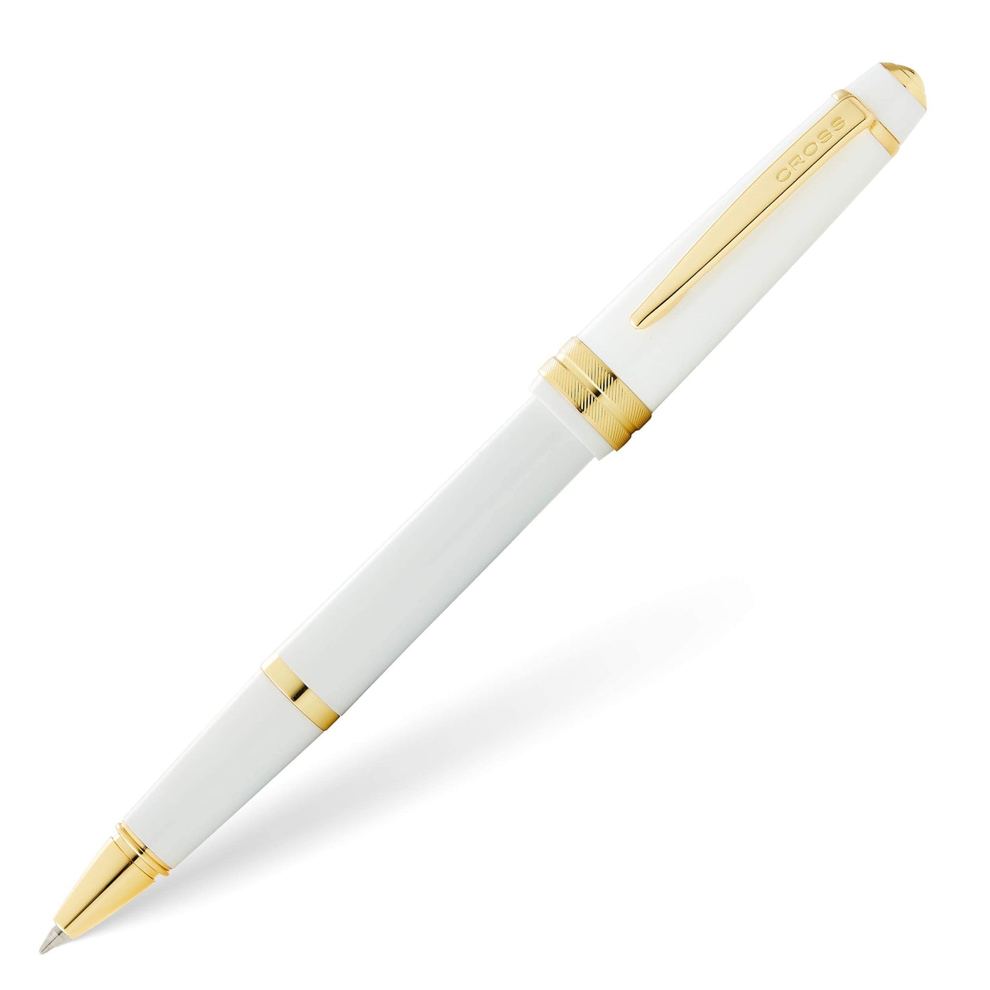 Cross Bailey Light White & Gold Tone Ballpoint Pen, Medium Point, Black Ink.