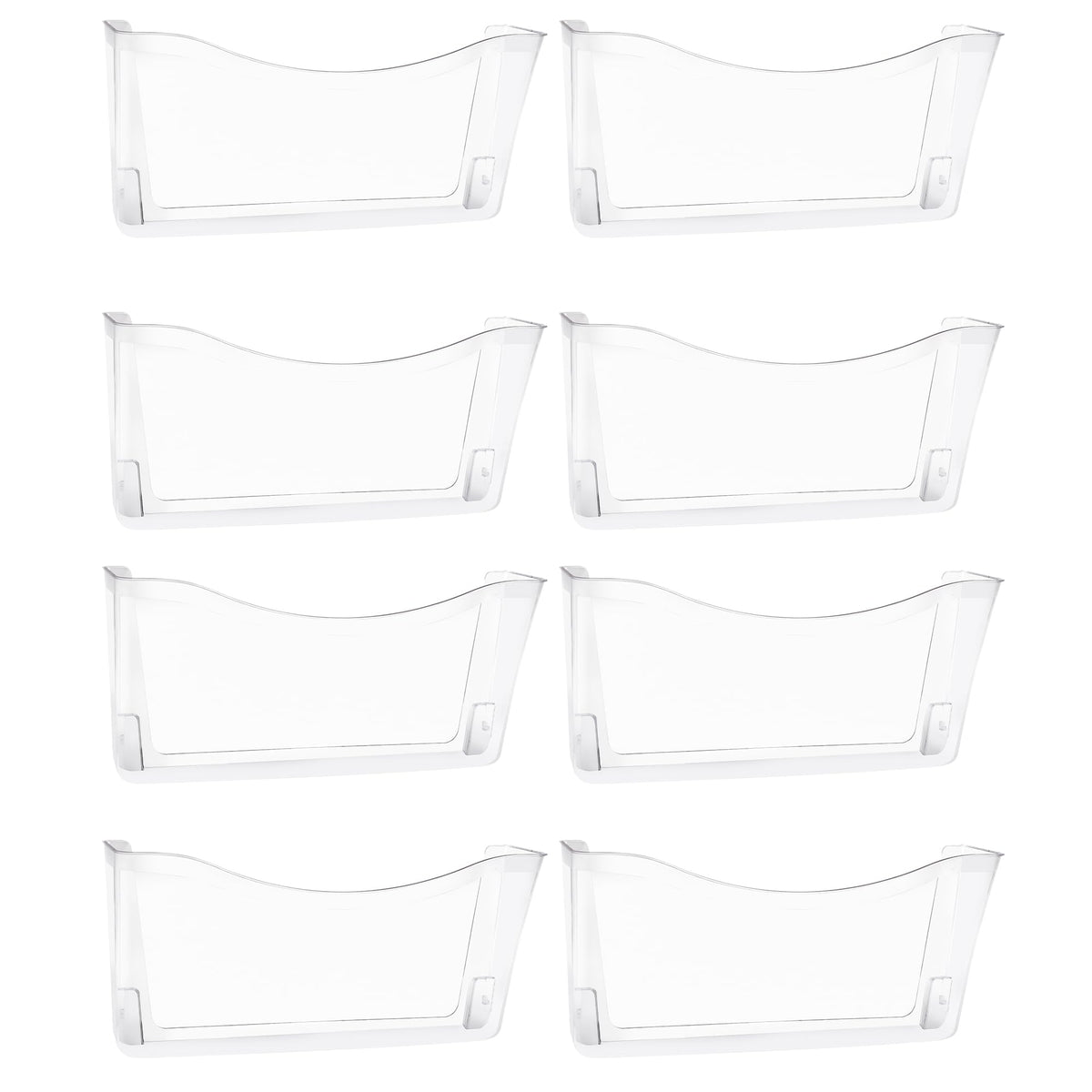 EASEPRES 8 Pack Clear Single Pocket Hanging File Organizer, Plastic Wall Mount Paper Mails