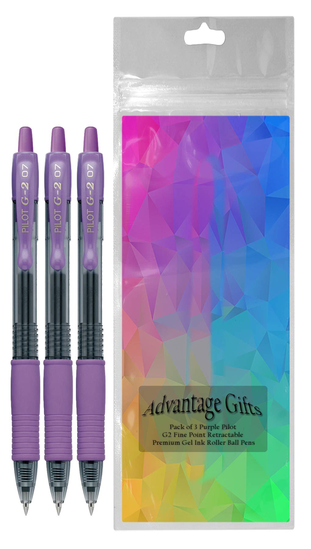 Advantage Gifts G2 Retractable Premium Gel Ink Roller Ball Pens Fine Point Fine Point (.7mm) Purple