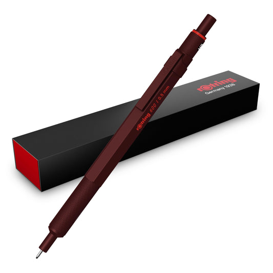 Rotring 600 Full-Metal Body 0.7mm Mechanical Pencil, Black, for Precise Ruler-Based Drawing