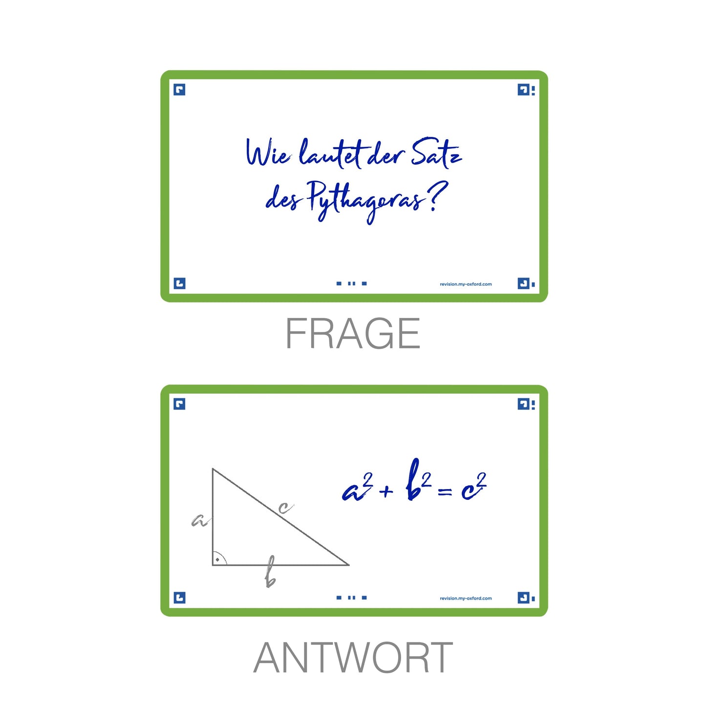 Flash Cards by Oxford, Blank with Green Frame, Pack of 80 Cards, 7.5x12.5cm Size