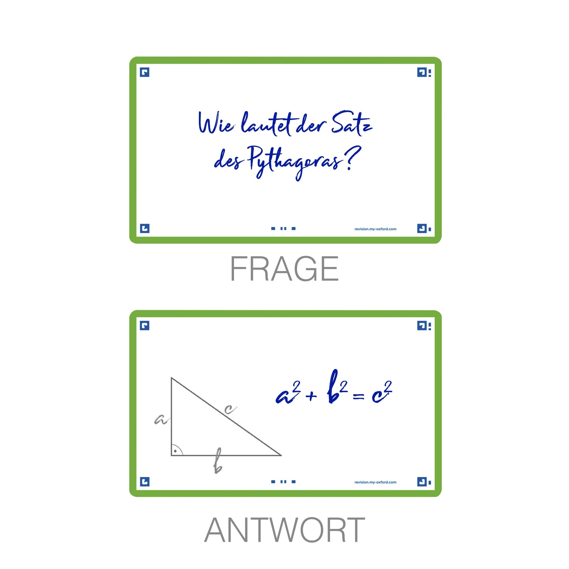 Flash Cards by Oxford, Blank with Green Frame, Pack of 80 Cards, 7.5x12.5cm Size