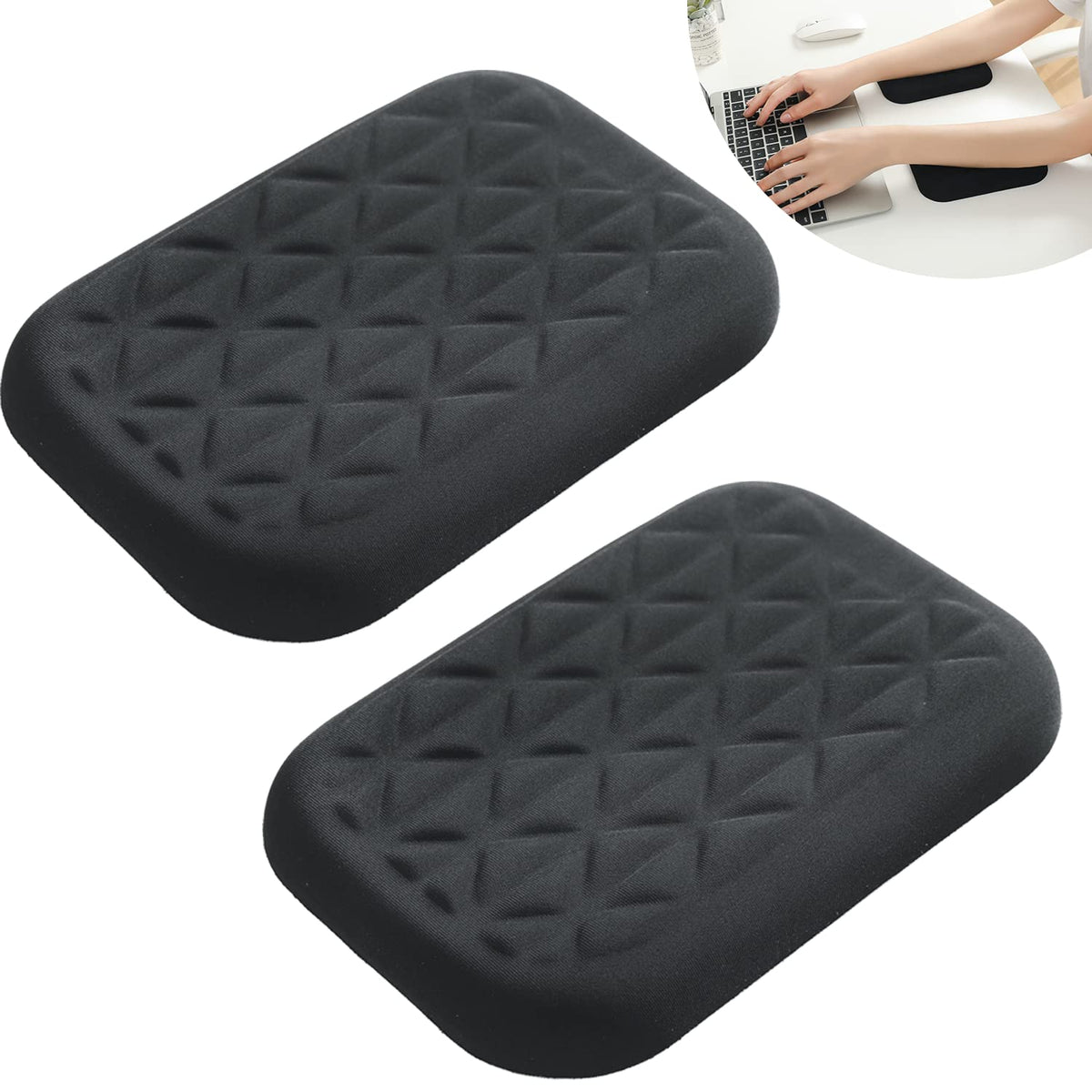 LargeLeaf Ergonomic Wrist & Elbow Rest Pad for Desk with Memory Foam & Non-Slip Base, Relieve Elbow