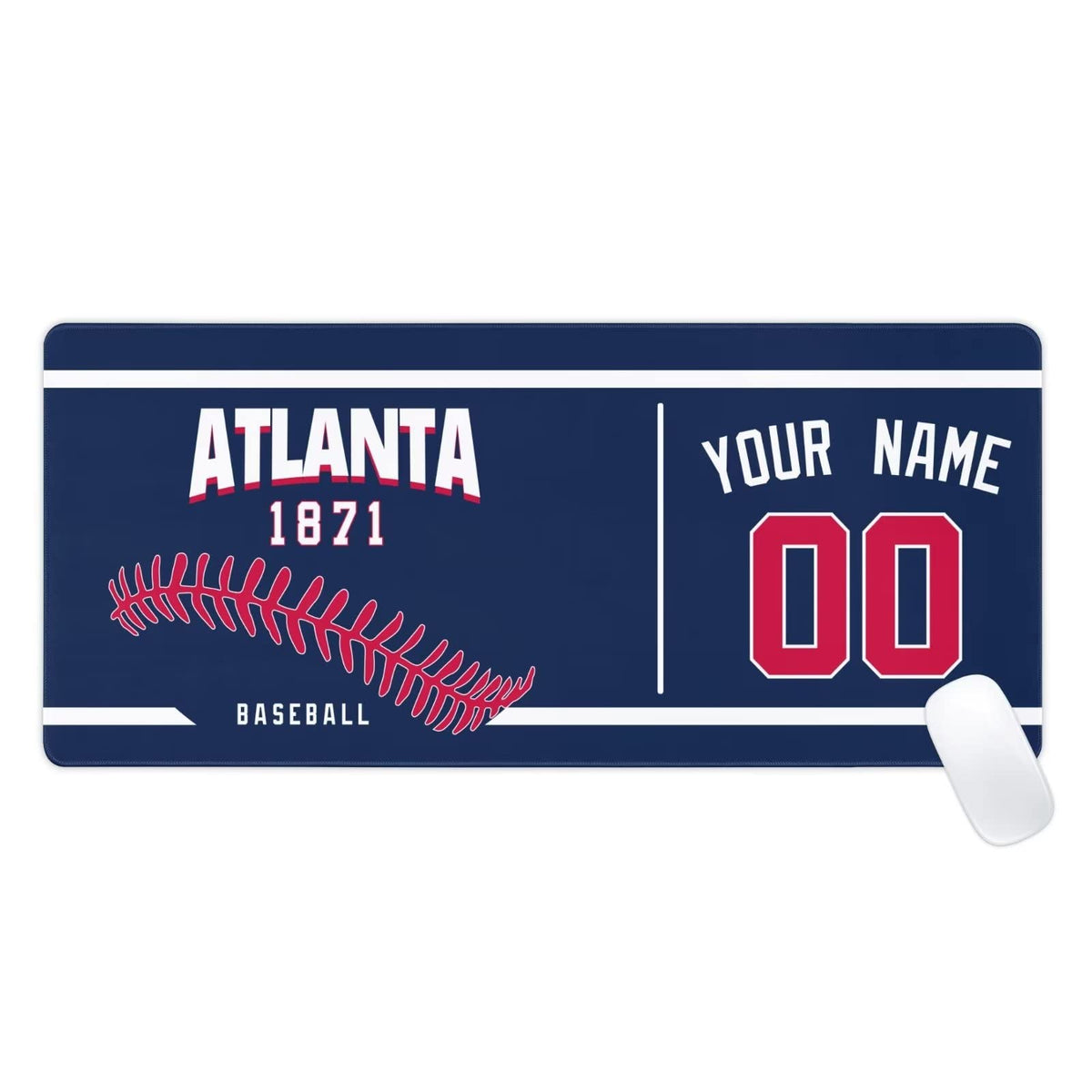 Atlanta Mouse Pad Custom Any Name and Number Personalized Desk Pad for Men Women Youth Gifts