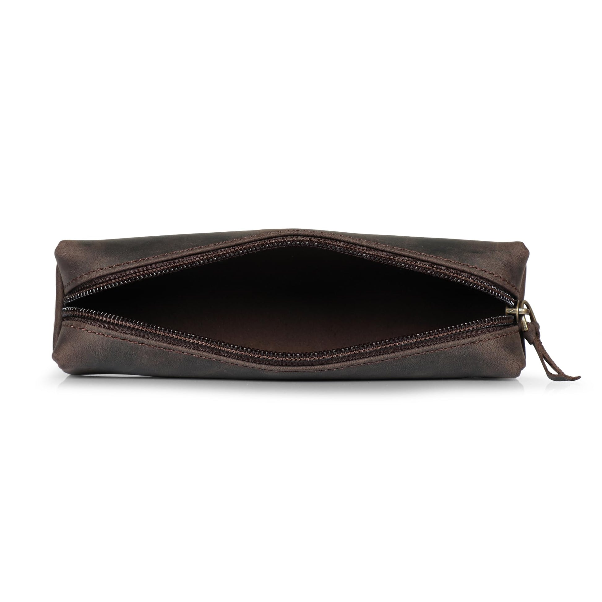 Londo Genuine Leather Zipper Pen, Pencil & Cosmetic Case