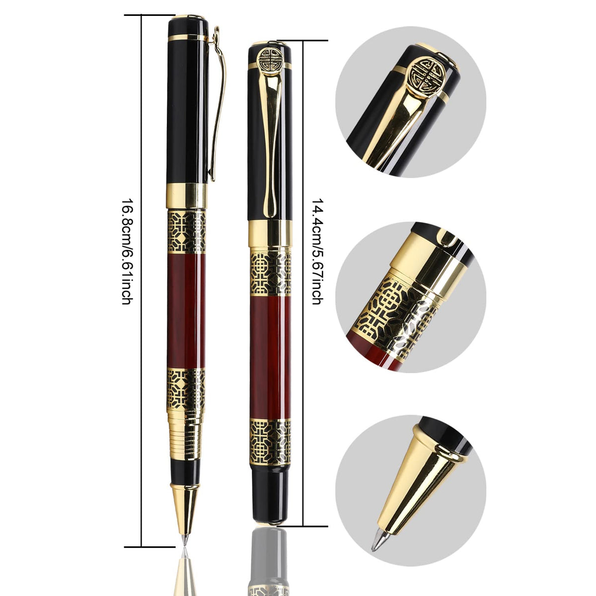 YIVONKA Ballpoint Pen Black Refill,Classical retro style Luxury Pen,Best Ball Pen Gift Set for Men