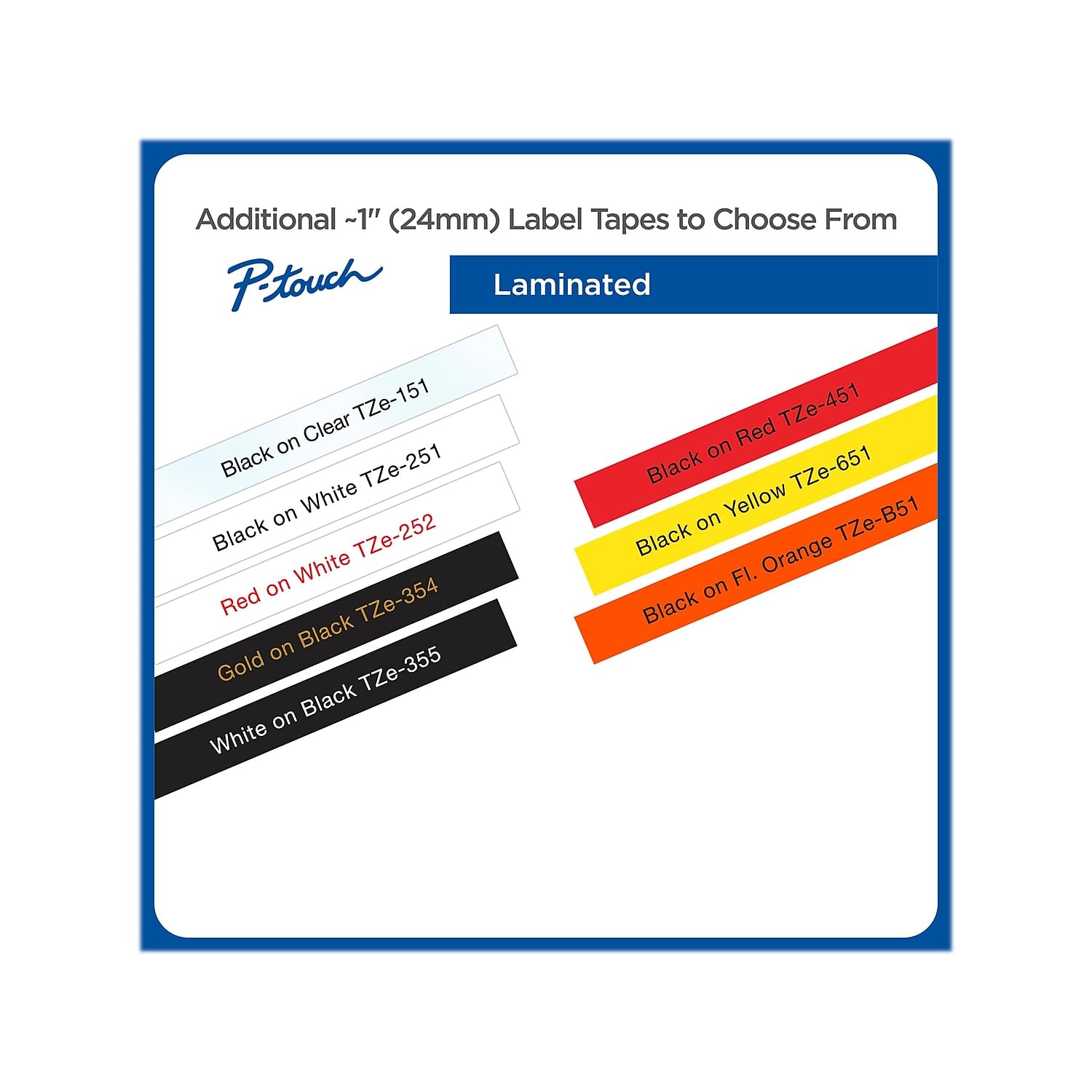 Brother TZe-2512PK ~1" (9mm) Black on White Laminated Label Tapes