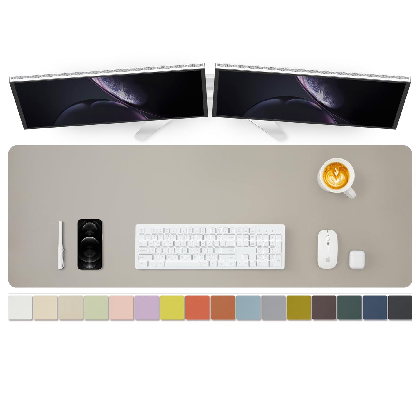 Large Desk Mat - 47.2"x 17" Non-Slip PU Desk Pad for Office and Home - Ideal for Large Mouse Pad