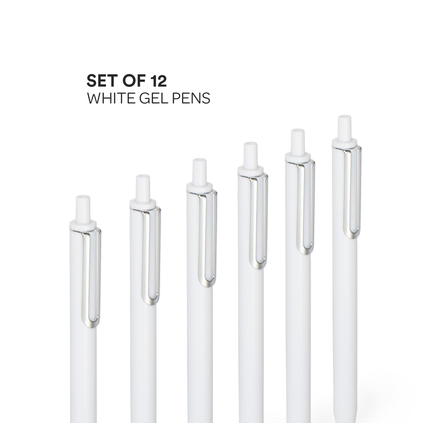 Poppin Stylish Retractable Gel Pens - Fine Point Pens with 0.7mm Tip, Smooth Writing Ink, Metal